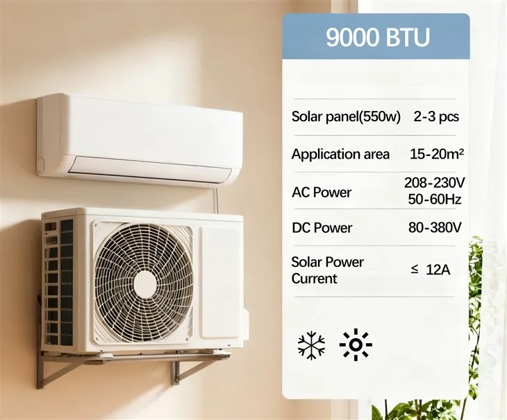 9000btu מזגן סולארי לבית
