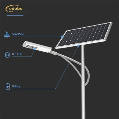 תאורת רחוב LED עם סוללת ליתיום תאורת רחוב סולארית